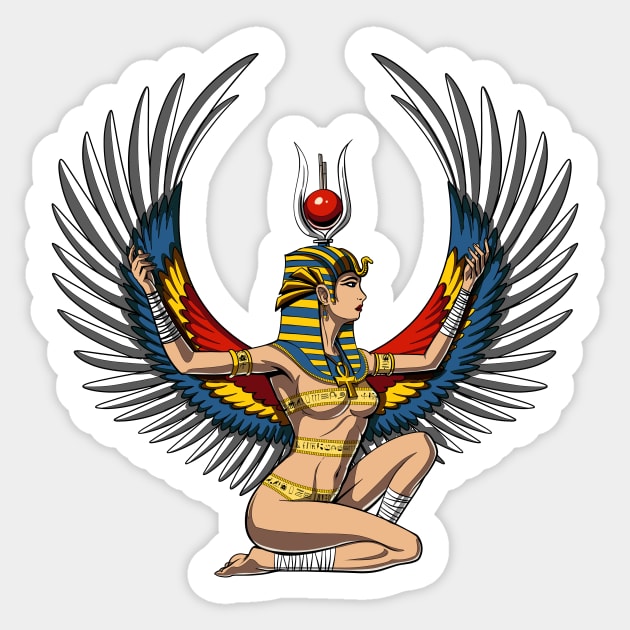 Egyptian Goddess Isis Sticker by underheaven